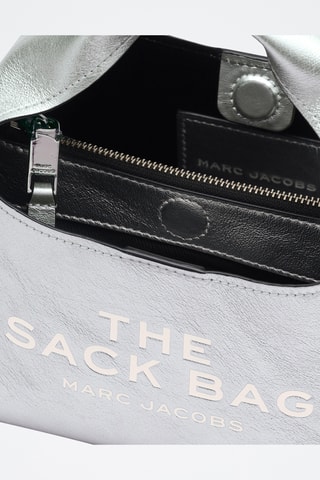 Sac à main en cuir The Mini Sack - Argenté et blanc