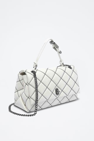 Sac à main en cuir The Bi-Color Quilted - Blanc 