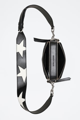 Sac bandoulière en cuir The Star - Noir et blanc