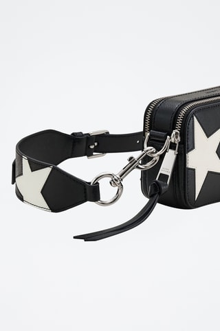 Sac bandoulière en cuir The Star - Noir et blanc