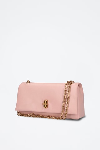 Sac bandoulière en cuir The Dual Chain - Rose poudré 