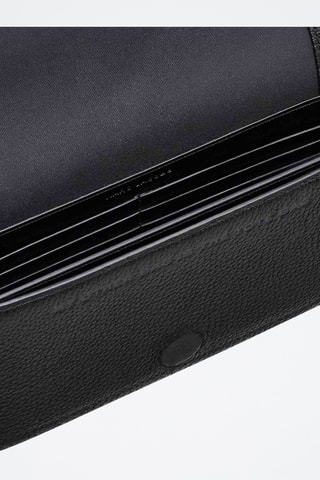 Sac bandoulière en cuir The Leather Mini Bag - Noir