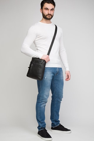 Leren Schoudertas - Rood Zwart