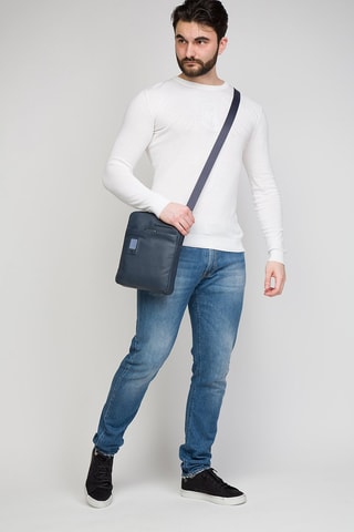 Leren Schoudertas - Rood Blauw