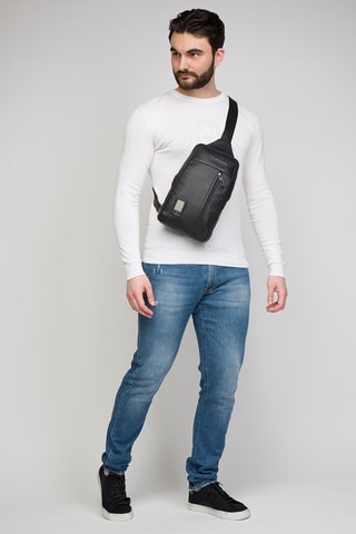 Leren Schoudertas - Rood Zwart