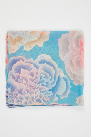 Zijden Sjaaltje Jungle - Hemelsblauw en Roze