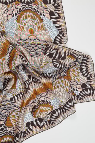 Zijden Sjaaltje Mantila - Beige en Bruin