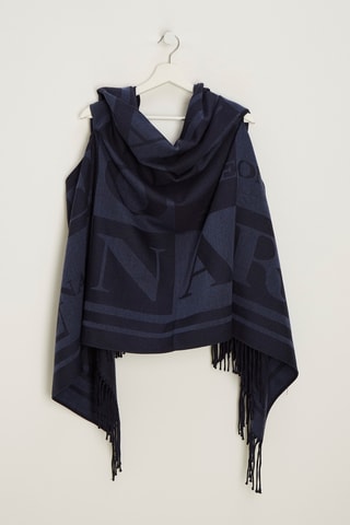 Wollen Poncho - Marineblauw