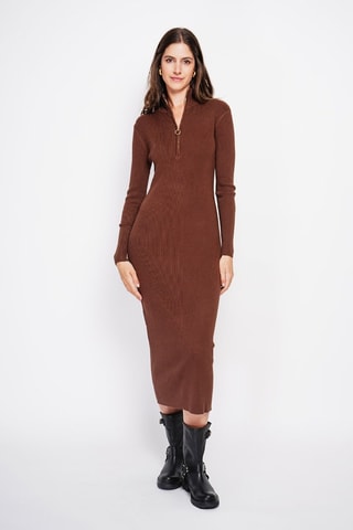 Vestido-camisola - Castanho