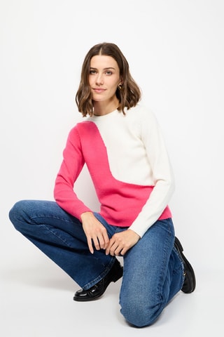 Camisola - Branco e rosa