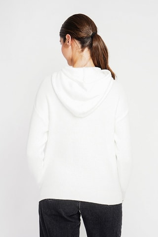 Camisola oversized com capuz - Branco