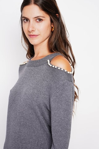 Vestido-camisola - Cinzento