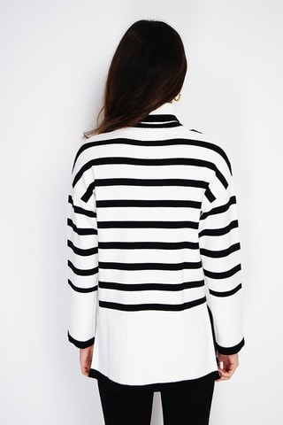 Túnica de caxemira misturada - Branco e preto - Branco e preto