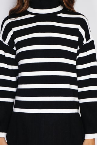 Túnica de caxemira misturada - Branco e preto - Branco e preto