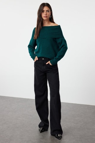 Camisola regular - Verde-esmeralda