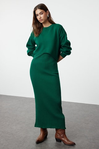 Camisola e vestido justo regular - Verde