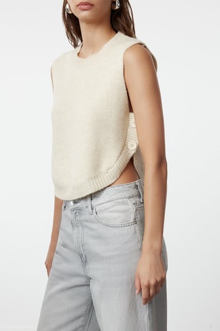 Camisola sem mangas - Cru