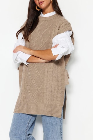 Pull sans manches - Beige