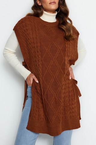 Camisola sem mangas - Castanho