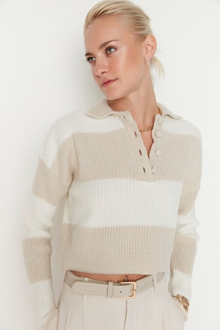 Camisola - Bege e branco