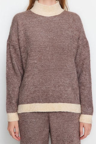 Camisola e calças wide legs - Bege