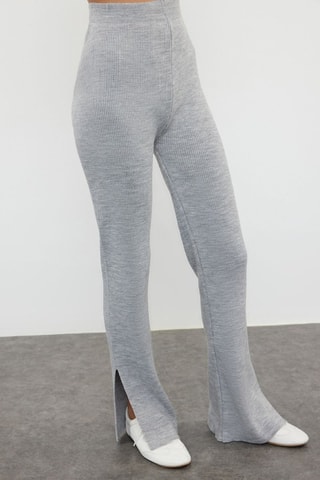 Camisola e calças wide legs - Cinzento mesclado