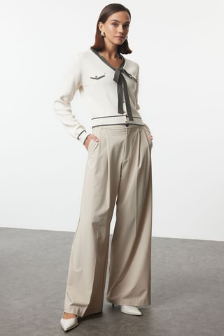 Casaco de malha - Branco e cinzento