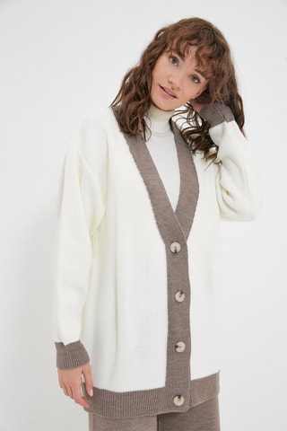 Casaco de malha e calças Branco e toupeira