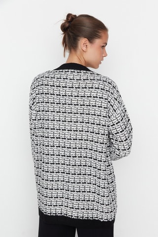 Casaco de malha - Preto e branco