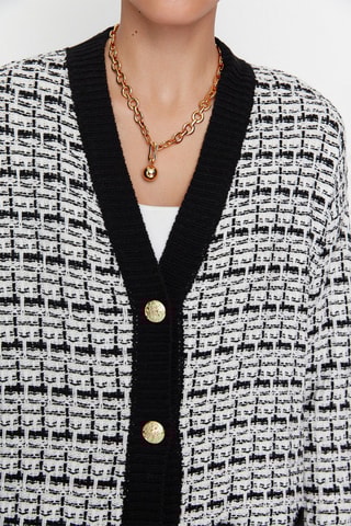 Casaco de malha - Preto e branco