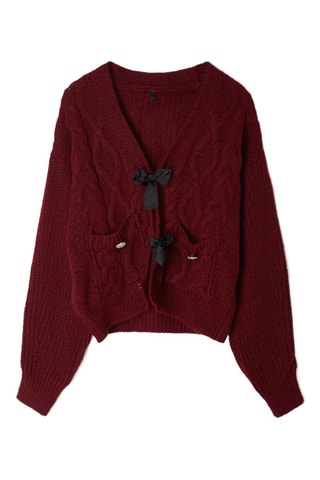 Casaco de malha regular - Bordô