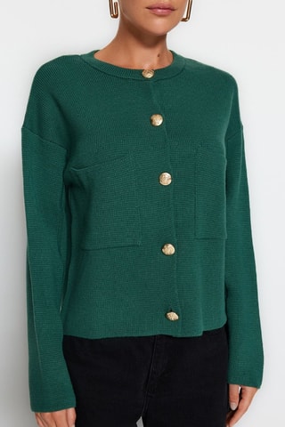 Casaco de malha regular - Verde