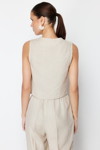Colete em linho - Bege