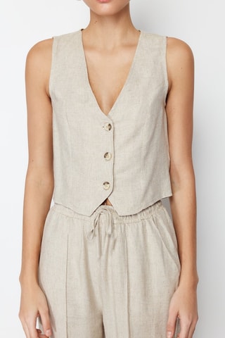 Colete em linho - Bege