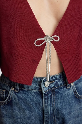 Casaco de malha regular - Bordô