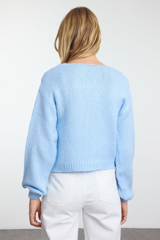 Casaco de malha regular - Azul-claro
