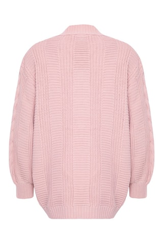 Casaco de malha relaxed - Rosa