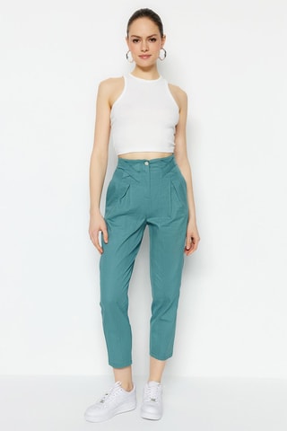 Calças corte cenoura - Verde