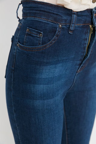 Calças de ganga de cintura alta - Azul