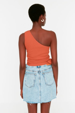 Top assimétrico - Vermelho-tijolo