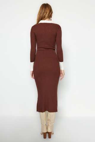 Vestido justo - Castanho