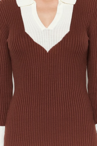 Vestido justo - Castanho