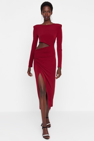 Vestido midi - Bordô