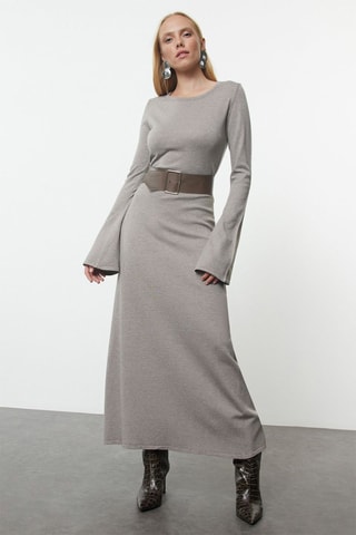 Vestido comprido - Cinzento