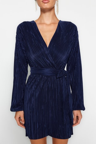 Vestido traçado - Azul-marinho