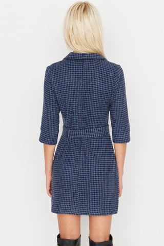 Vestido direito Azul e preto