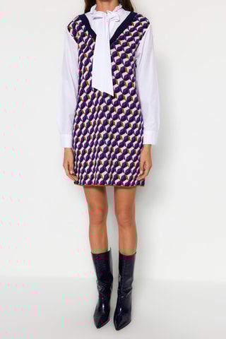 Vestido efeito ilusório Violeta