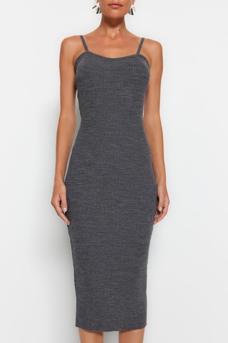 Vestido e casaco de malha - Antracite