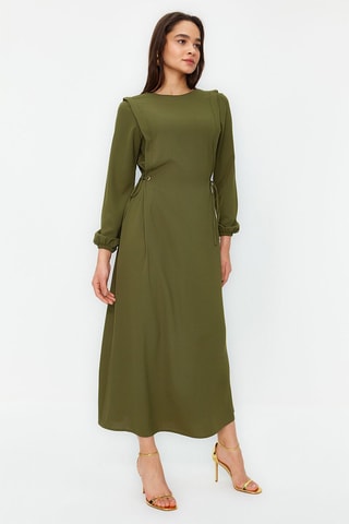 Vestido comprido - Verde-azeitona