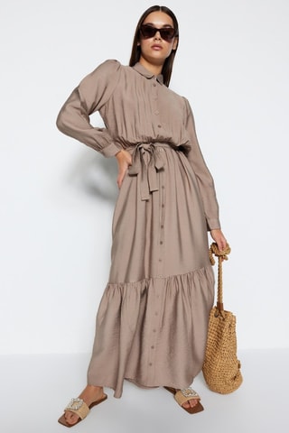 Vestido-camisa - Bege